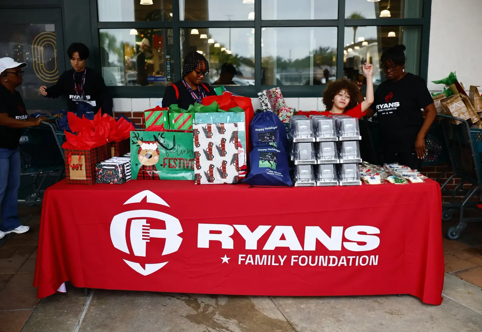 Holiday gifts prepared for families at the foundation's shopping event